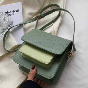 Floral and Letter Embossed Square Bag